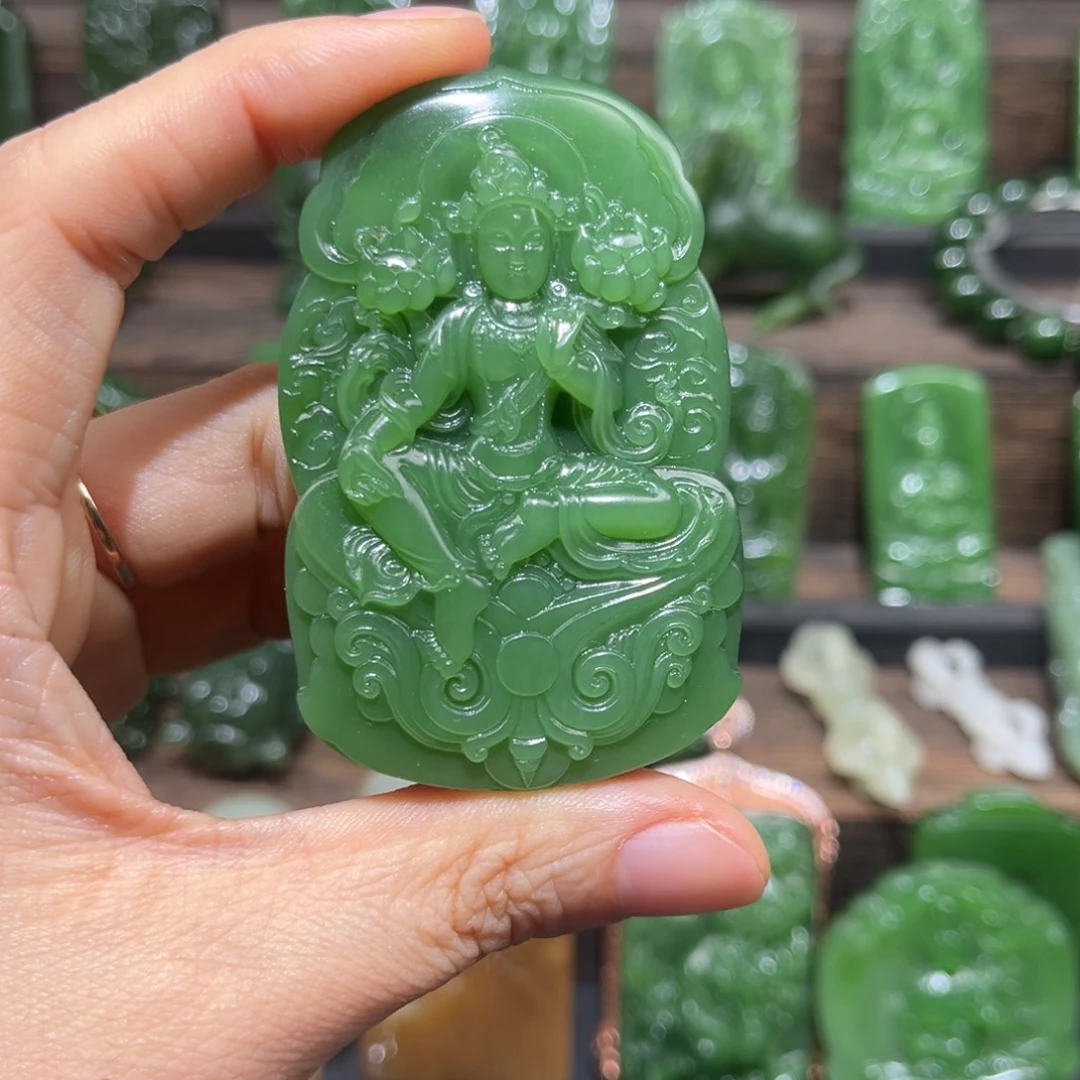 海***浪和田玉（碧玉）未镶嵌颈饰