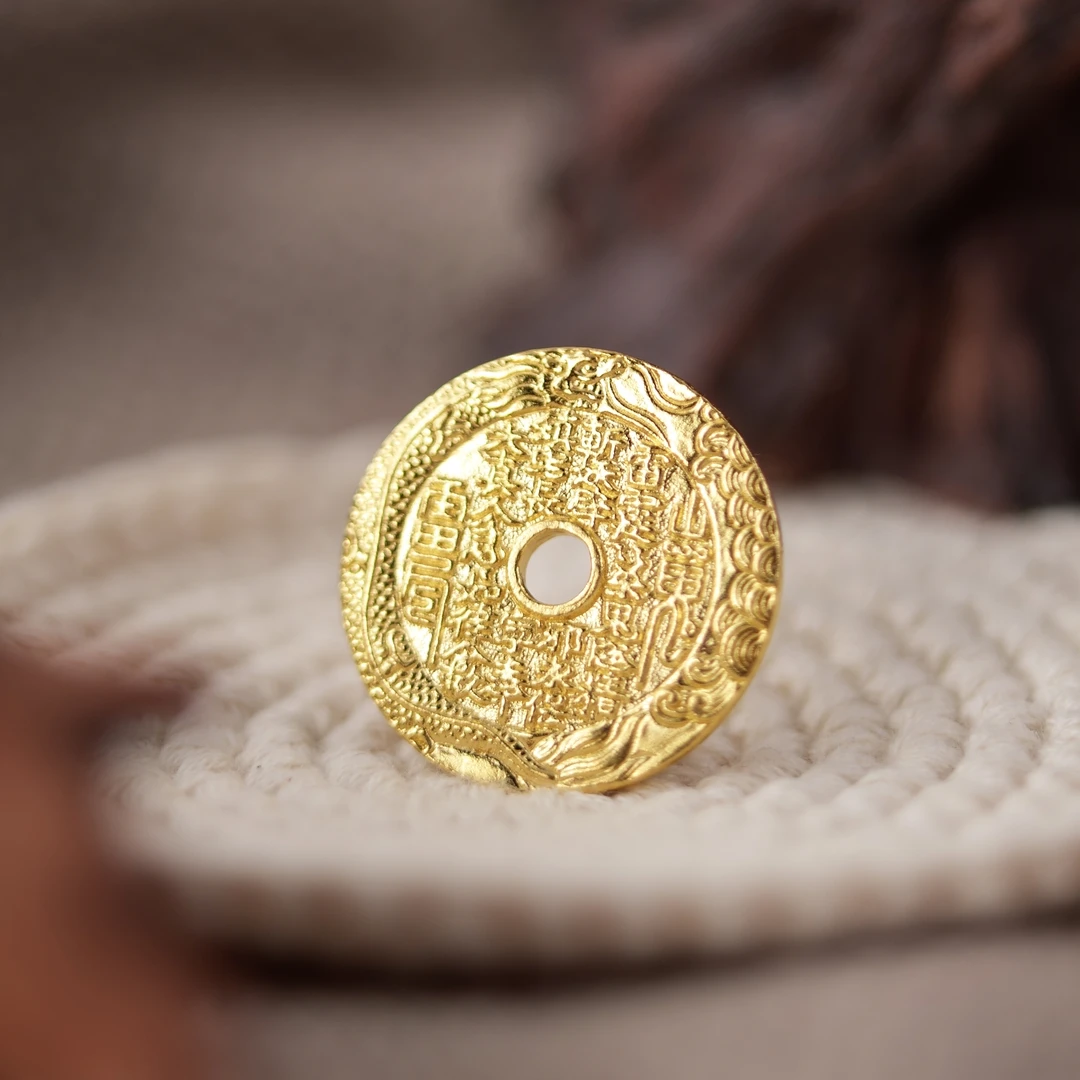 汕溏珠宝 纯金素金山鬼圆币 工120