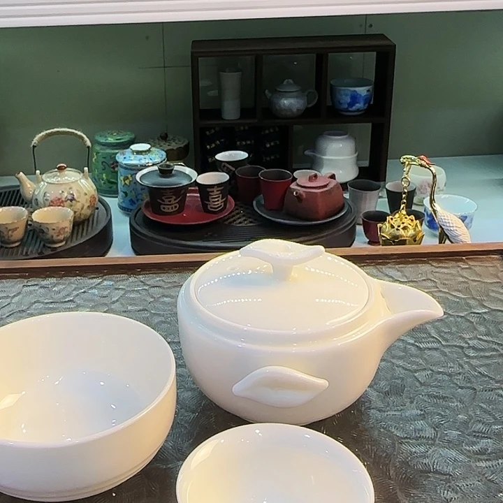 青花瓷器茶具套装旅行茶具茶叶罐玻璃杯个人杯