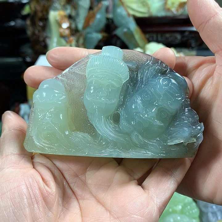 蛇纹石玉手把件未镶嵌浮**零