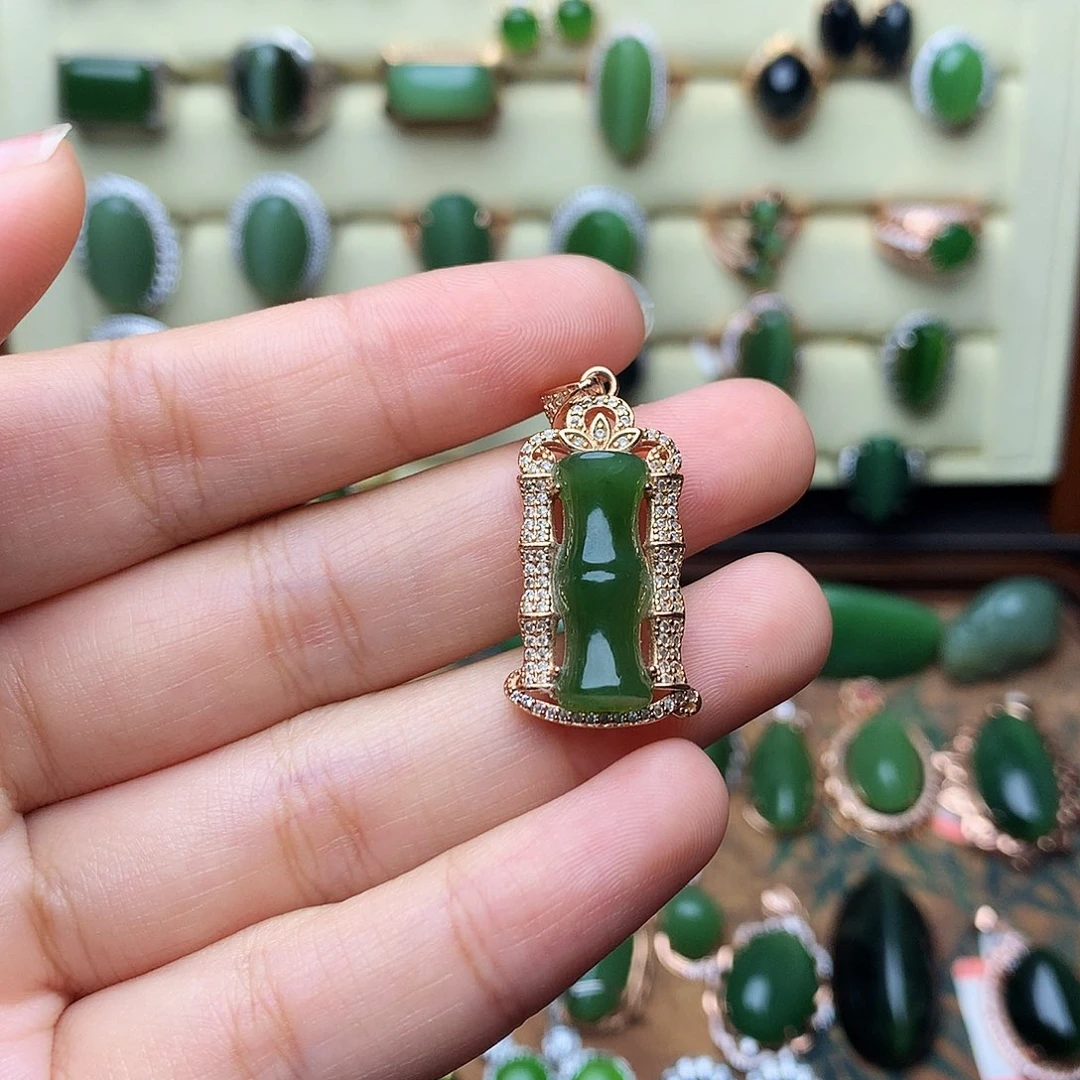 和田玉（碧玉）未镶嵌吊坠(不含链)