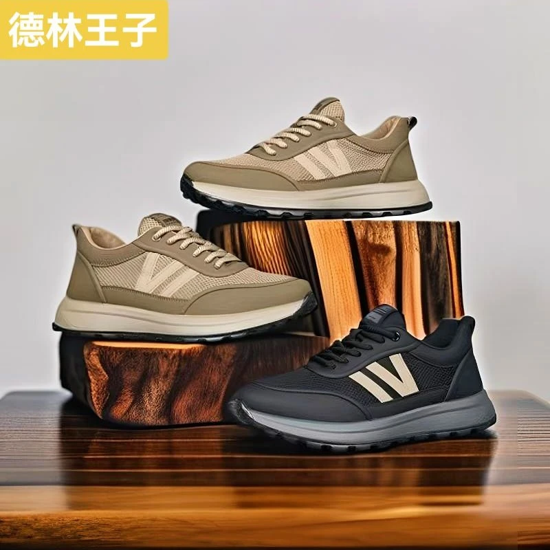 德林王子春季网面潮鞋防滑运动鞋舒适软底透气跑步轻便时尚休闲鞋