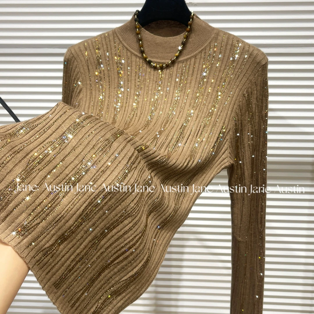 Jane Austin •（女神）2024秋冬新品圆领洋气时尚百搭气质上衣女