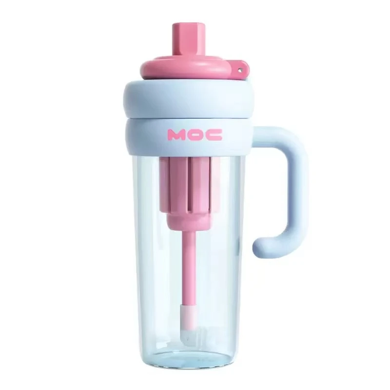 【小曼】5016新款双层撞色透明杯子水杯820ML