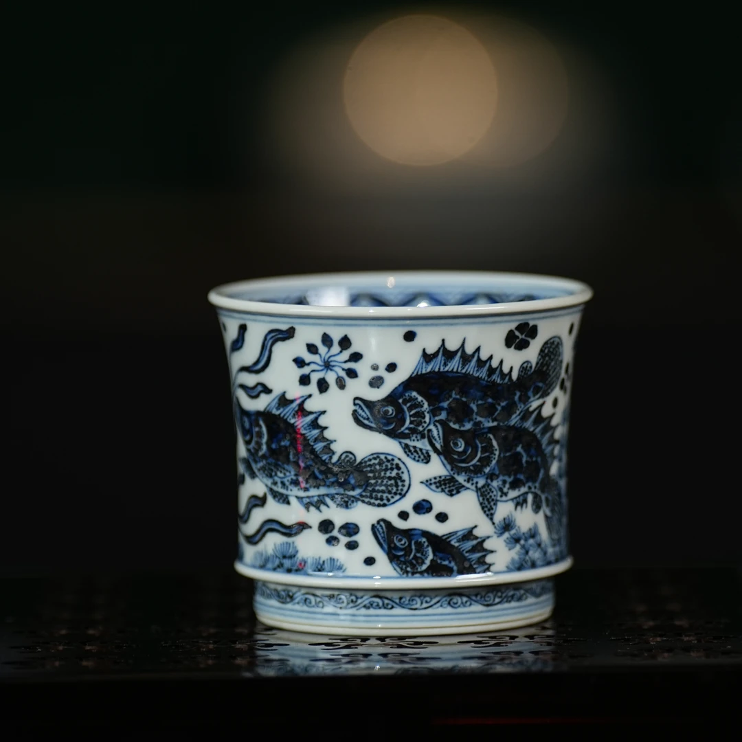 云林匠造丨陶瓷主人杯桂鱼杯（大号）150ml景德镇瓷器茶杯