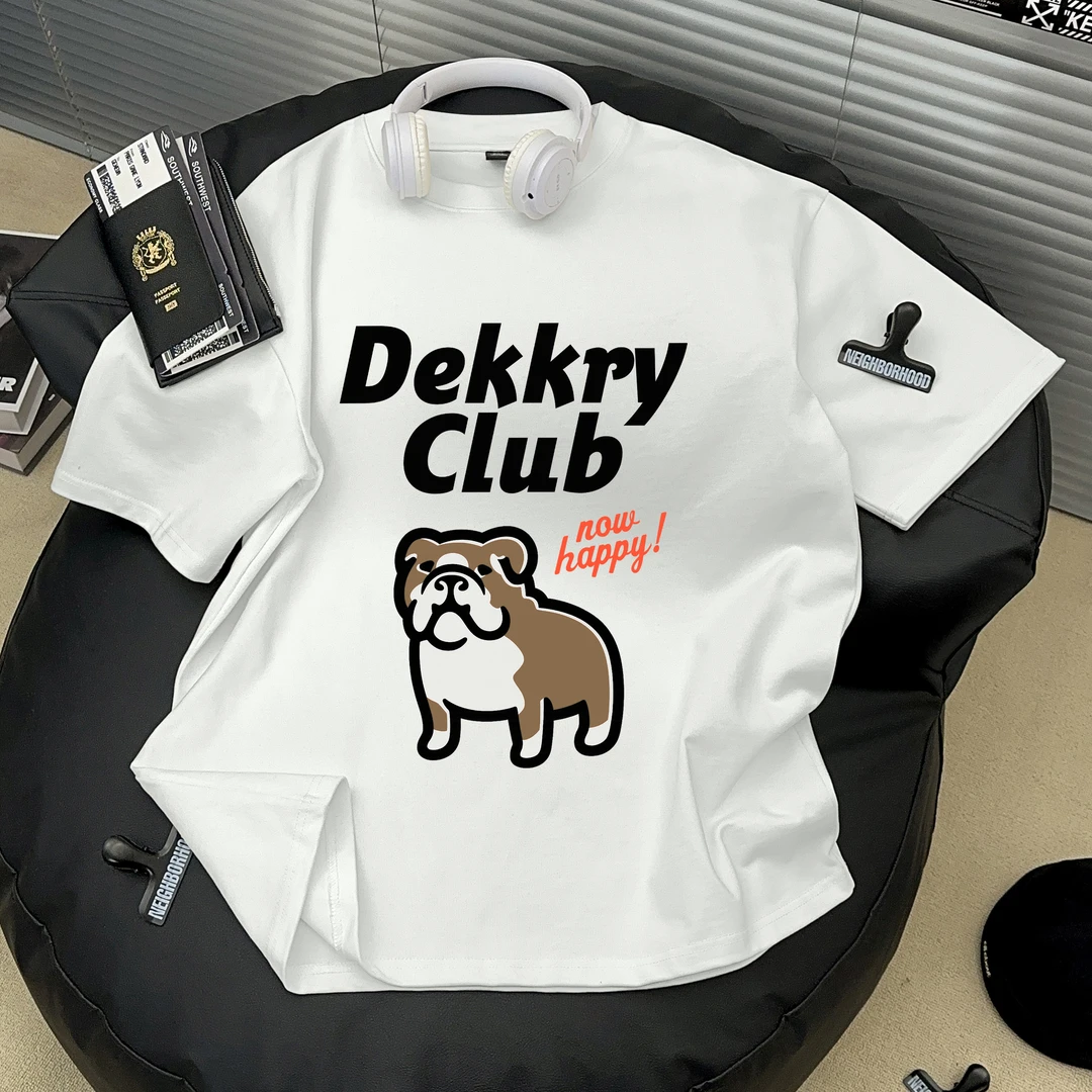 Dekkry美式纯棉短袖T恤男女潮牌设计感夏季休闲打底宽松ins半袖