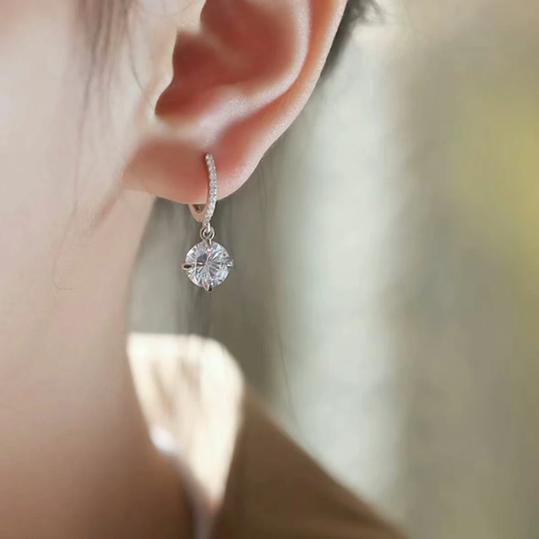 非金属合成锆石耳饰 日韩通用耳饰养耳洞高智淡人风失序混搭风