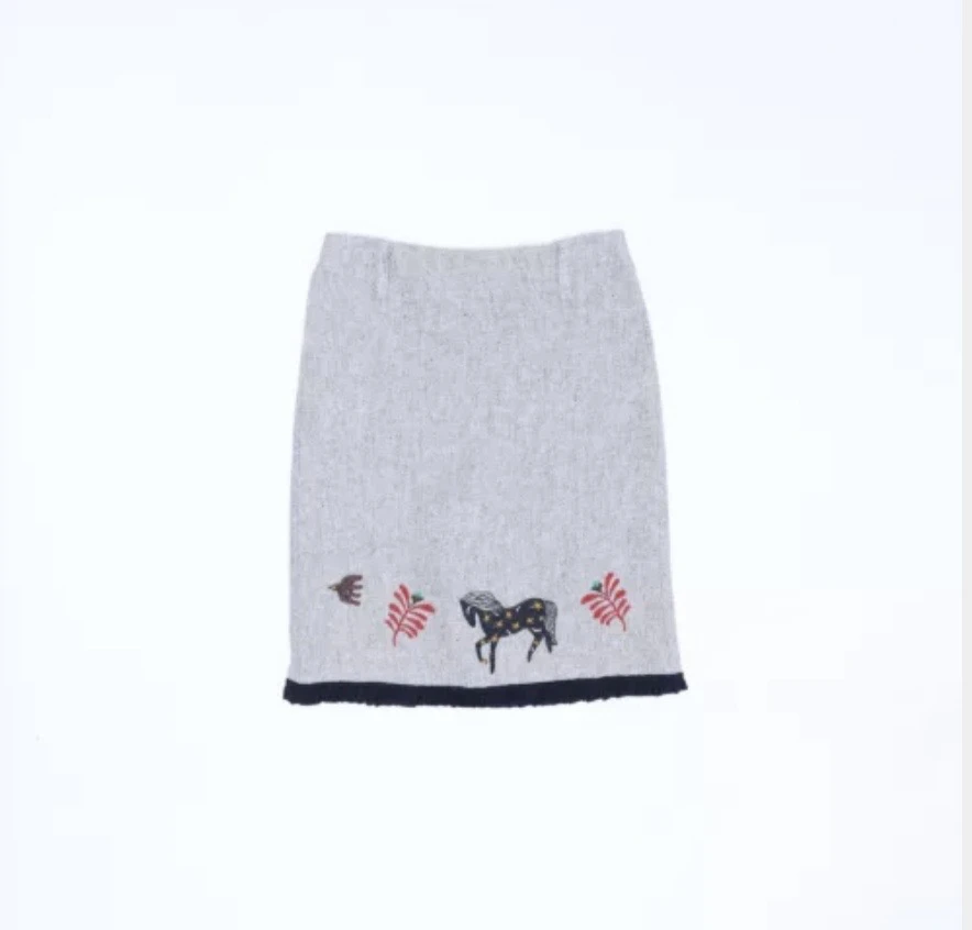 fafamoon刺绣直筒半裙