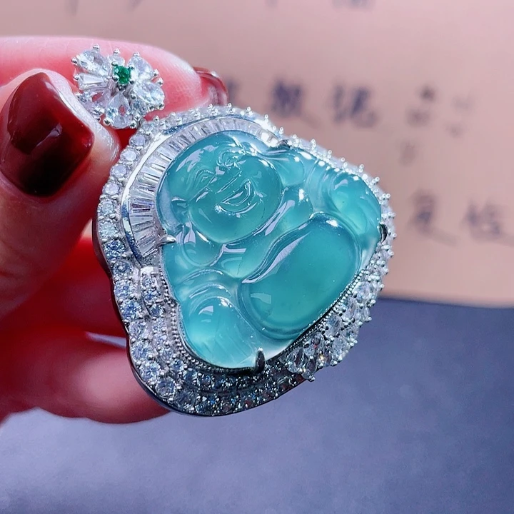 翡翠吊坠(不含链)银S925镶嵌