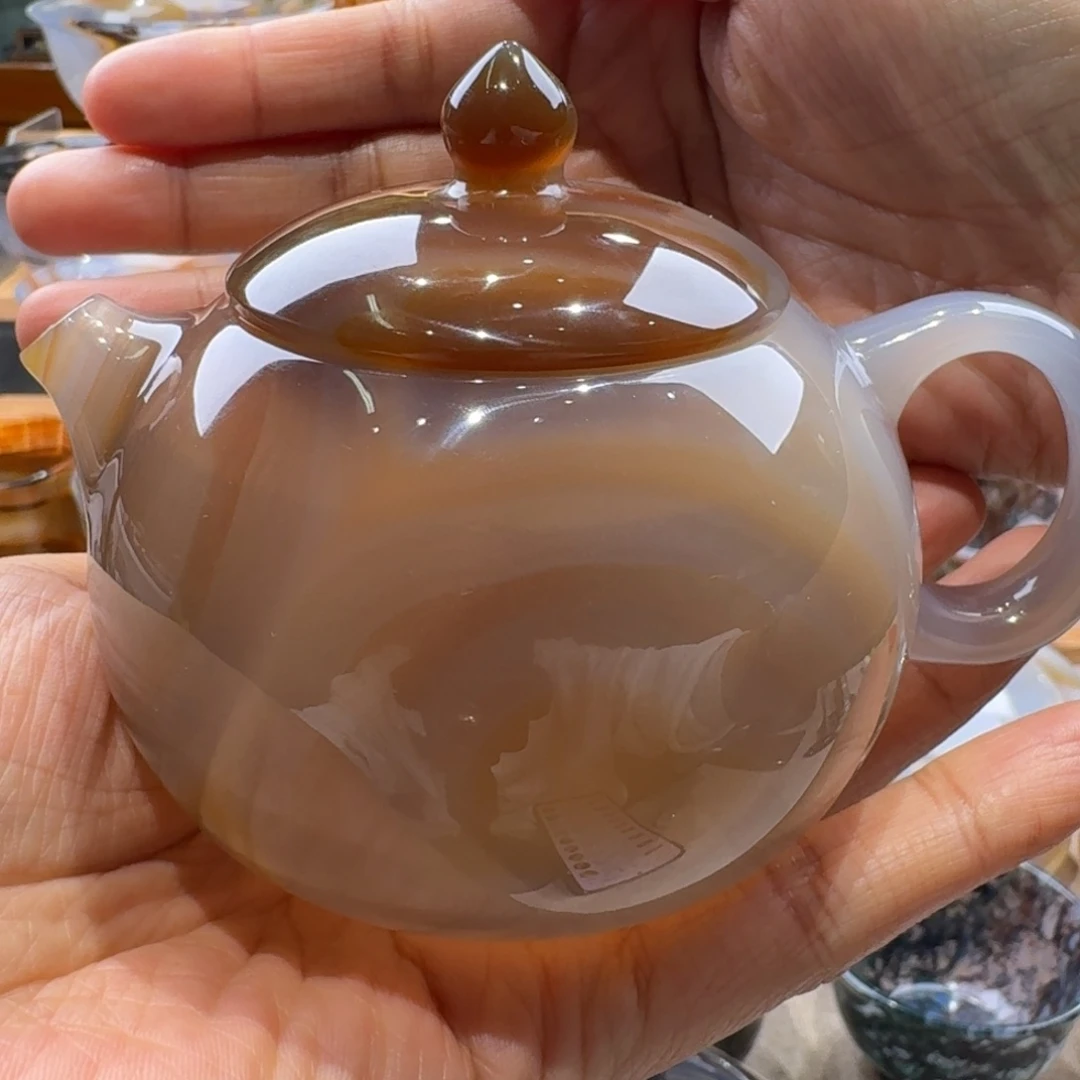 低***金玛瑙/玉髓未镶嵌玛瑙茶壶