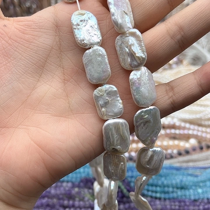 未镶嵌玛瑙/玉髓珠宝半成品一条长方片巴洛克珍珠