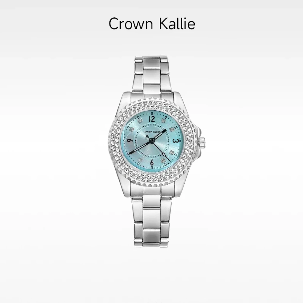 Crown Kallie【冰花蓝】满天星系列冰花蓝时尚通勤女士腕表ck8156