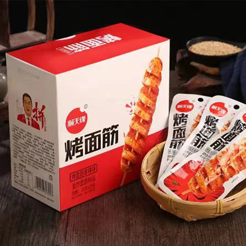 【新疆包邮】顺天缘烤面筋烧烤味/香辣味520g/盒