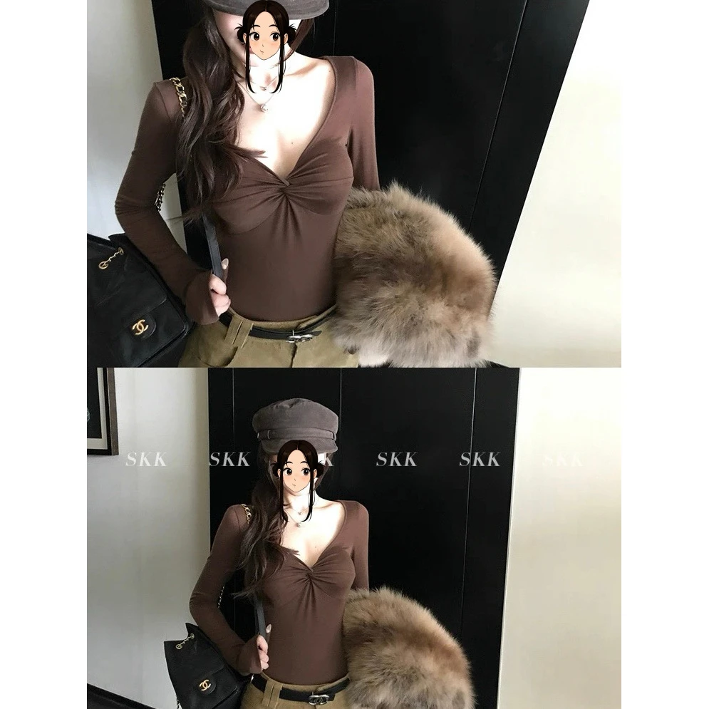 显瘦显身材一绝!压感纽结打底衫