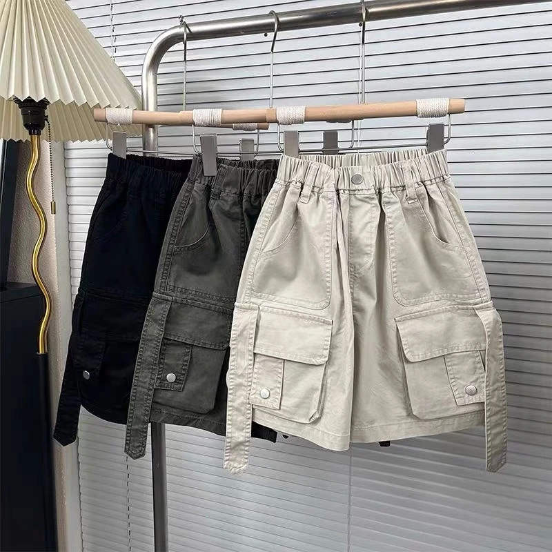 2607时尚潮流洋气流行春夏男女童工装短裤