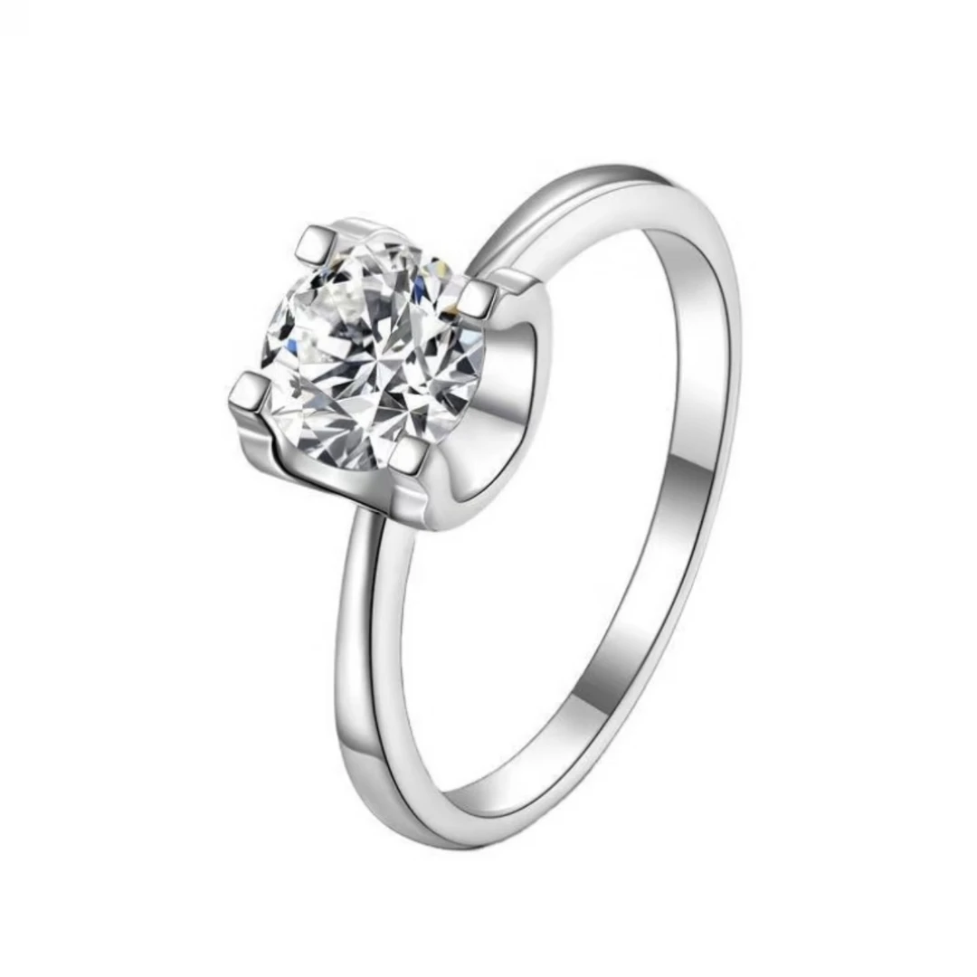 一克拉卡家牛头钻戒 18K金天然钻石戒指