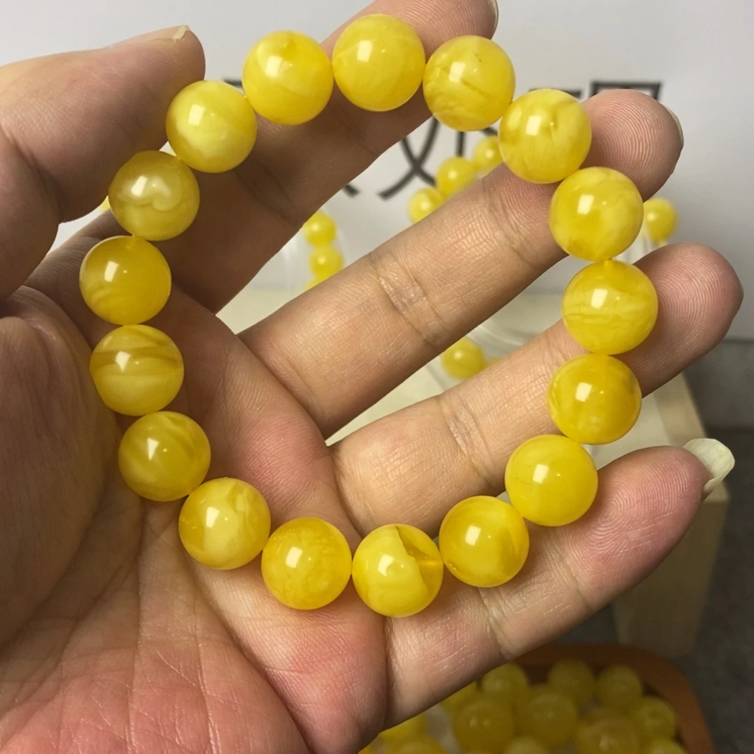 琥珀未镶嵌裸石微瑕手串12加 17.2克