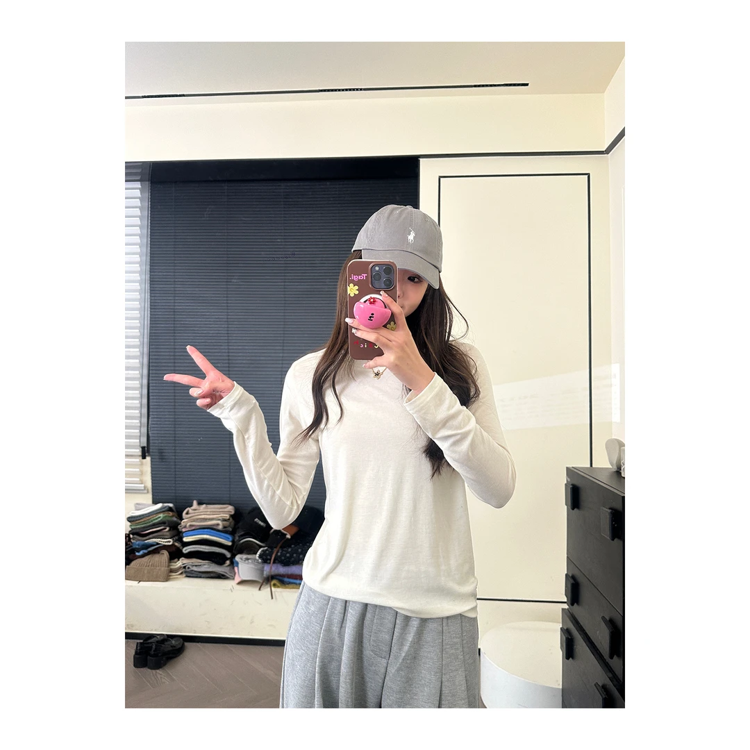 CHACHA【羊毛天丝衣】纯色羊毛百搭打底衫