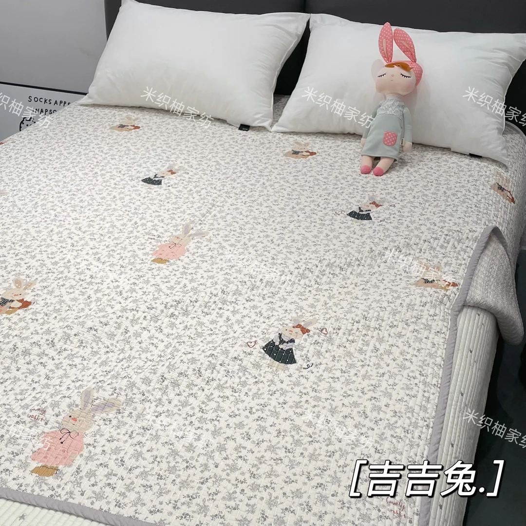【双面全棉高温砂洗床盖】加厚防滑榻榻米床单可做软凉席