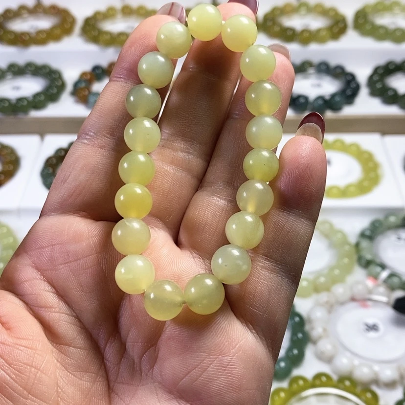 【闪购商品】未镶嵌蛇纹石玉手链卡10