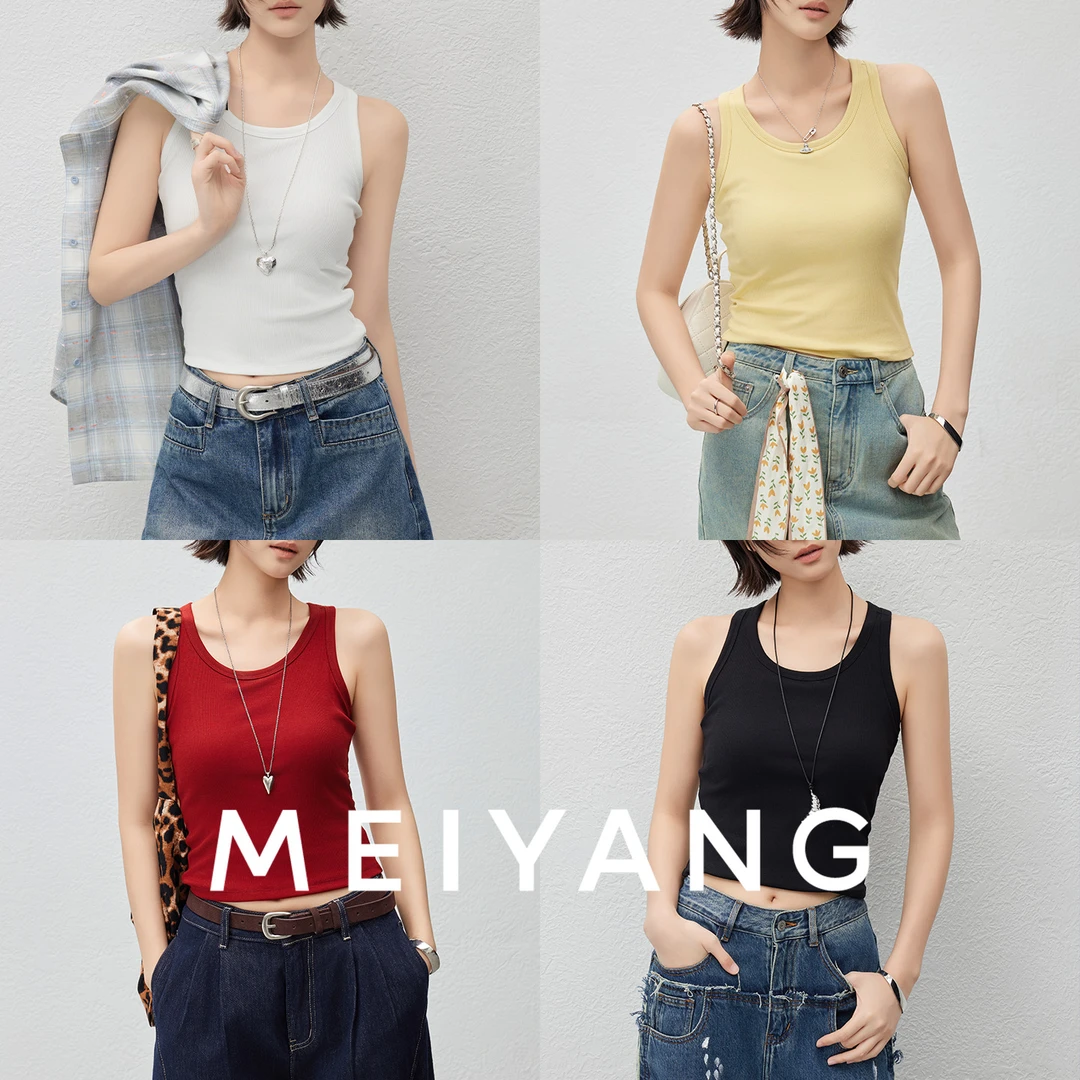 A美洋MEIYANG【商场同款】挖肩背心 优可丝带胸垫上衣-周二