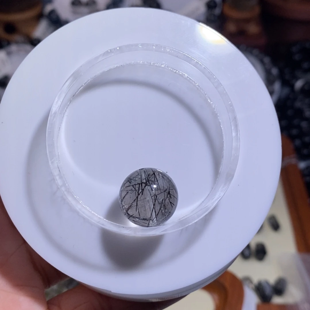 未镶嵌手链水晶黑发晶全透体满发蕾丝15mm
