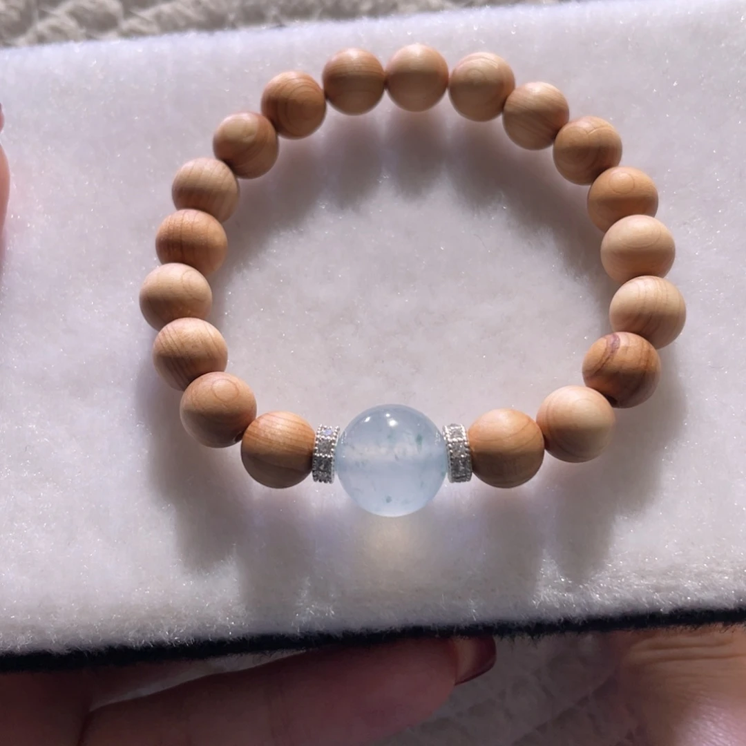 翡翠散珠最****人天然缅a高冰蓝单珠手串