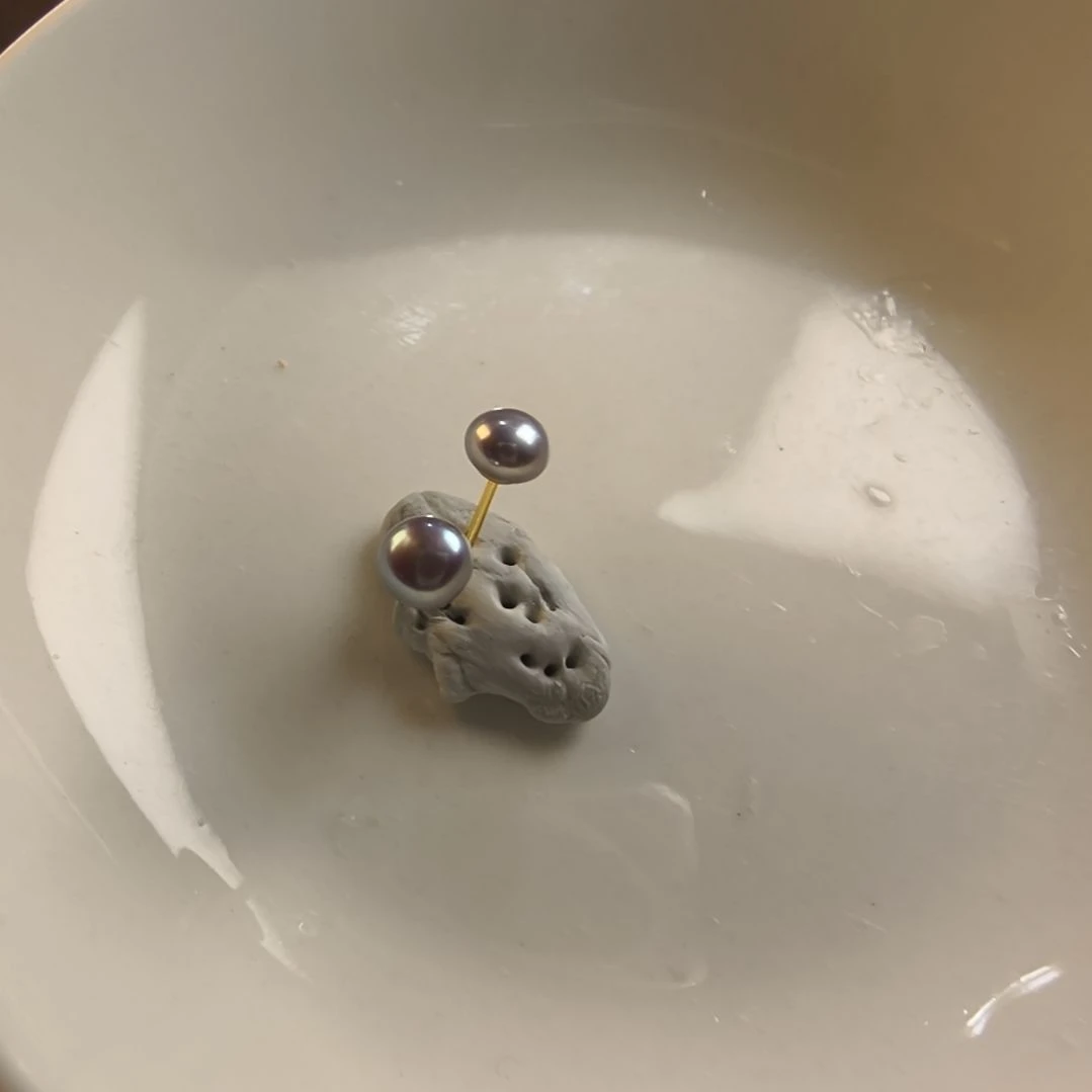 银S925镶嵌耳饰淡水珍珠