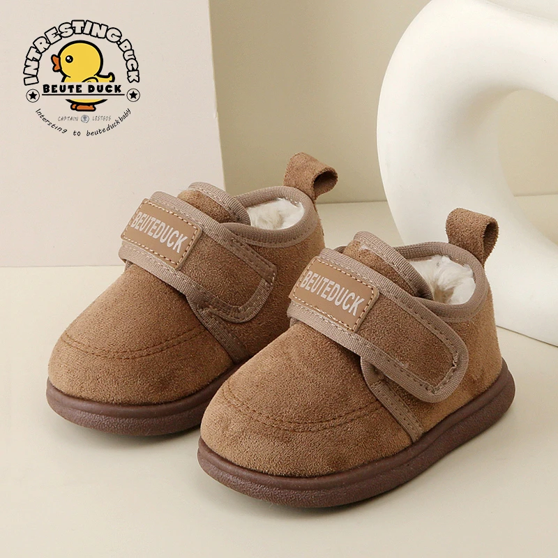 BEUTE DUCK冬季新款儿童雪地靴加绒宝宝棉鞋女童短靴男童幼儿园鞋
