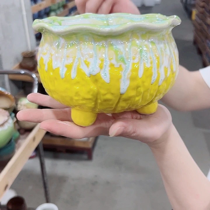 有孔.凑单10元陶瓷花盆发货！