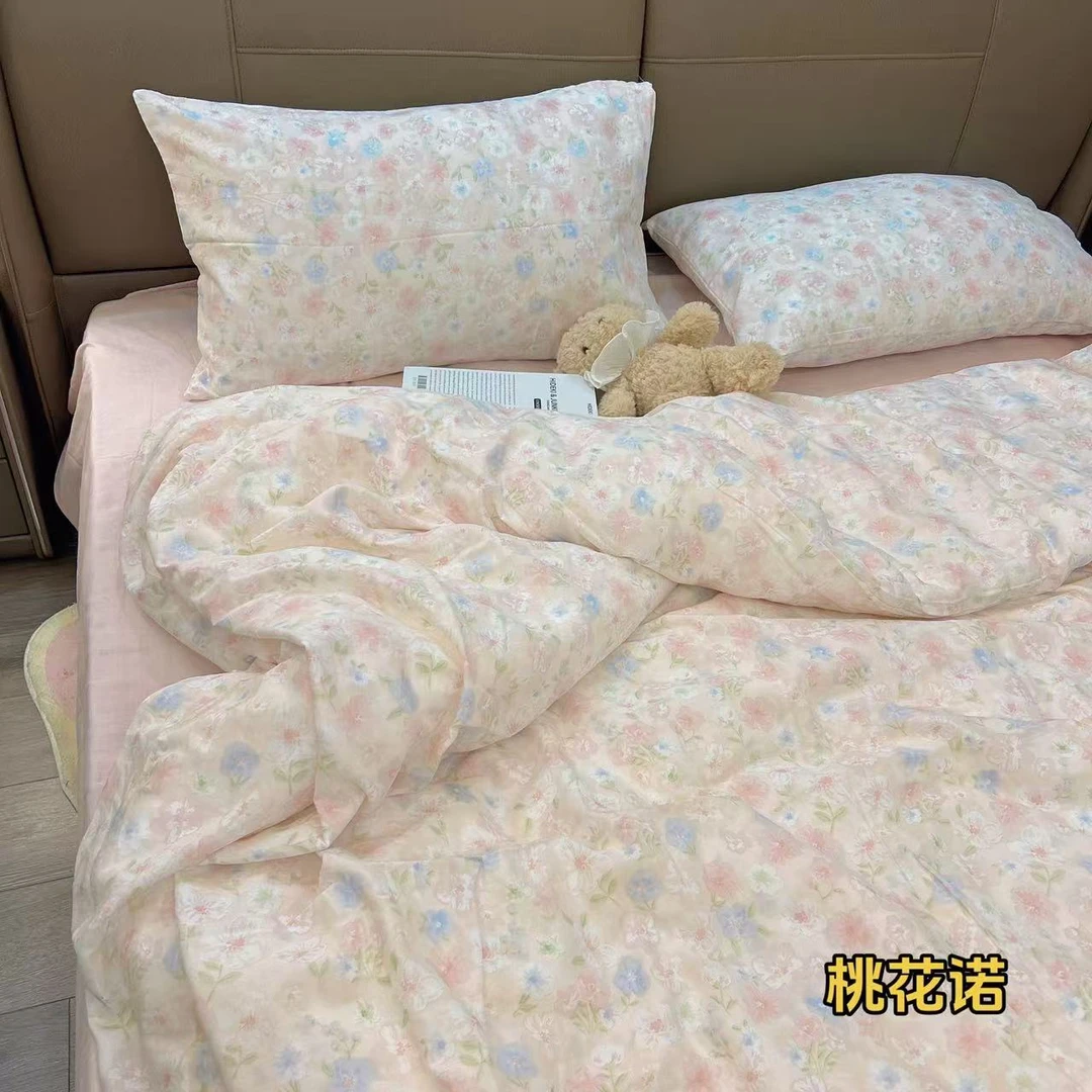 【现货】A类母婴纯棉双层纱四件套 春夏裸睡全棉床品宿舍卡通南通4