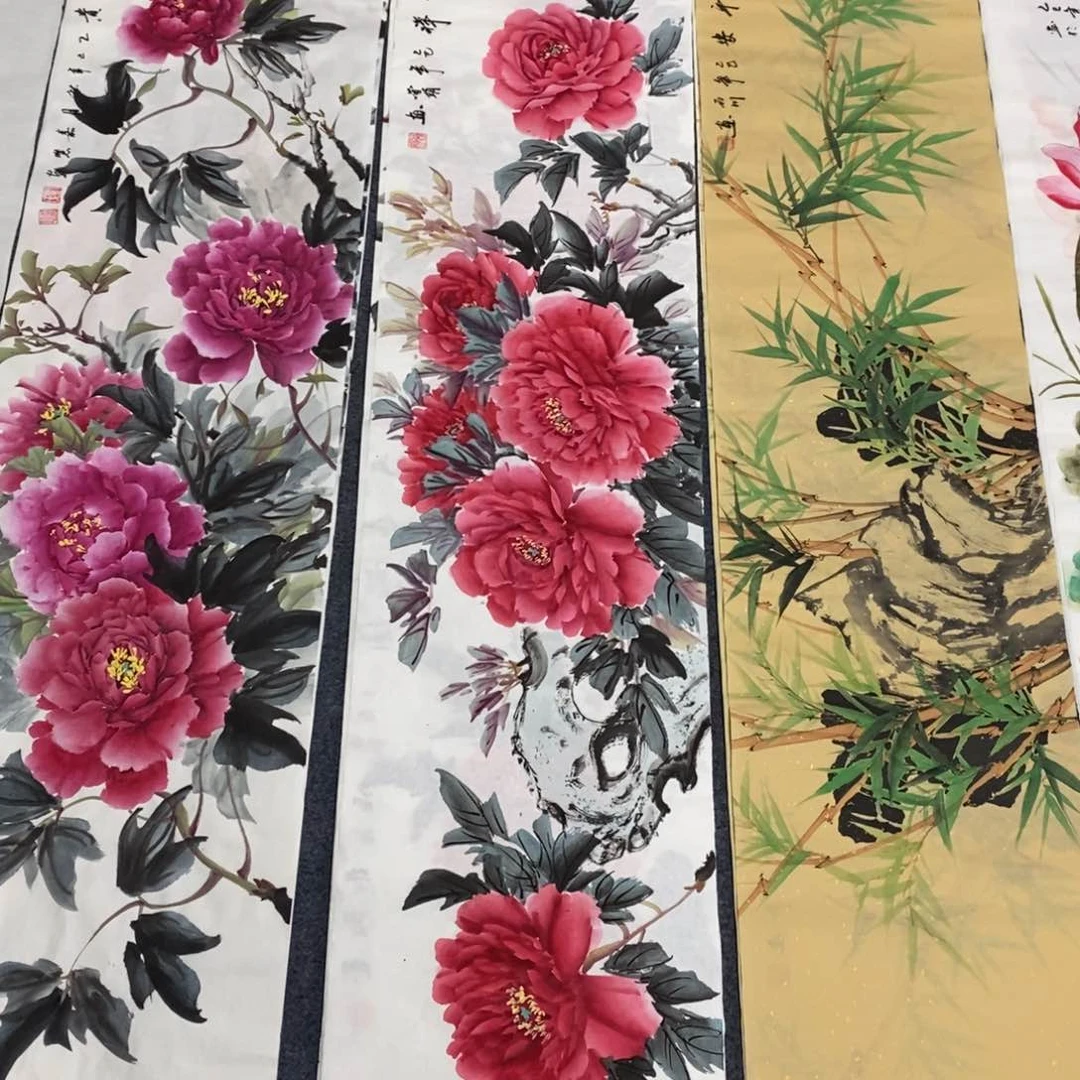 国画尺寸140✖️35四尺对开手绘画