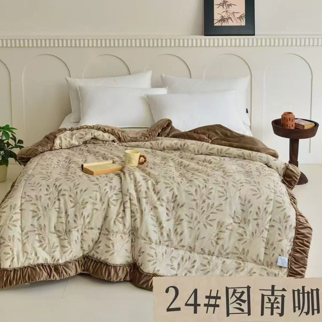 秋冬新款双层纱泡芙被双人200*230微瑕～Y004