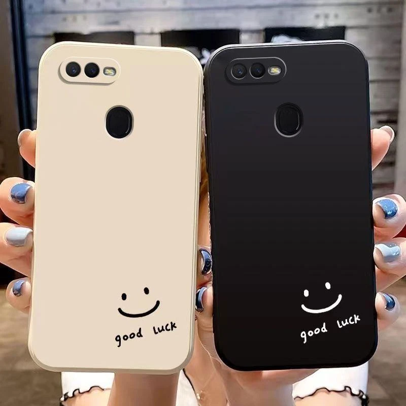黑白简约笑脸适用oppoa7x手机壳PBBM00软套软硅胶防摔保护套情侣