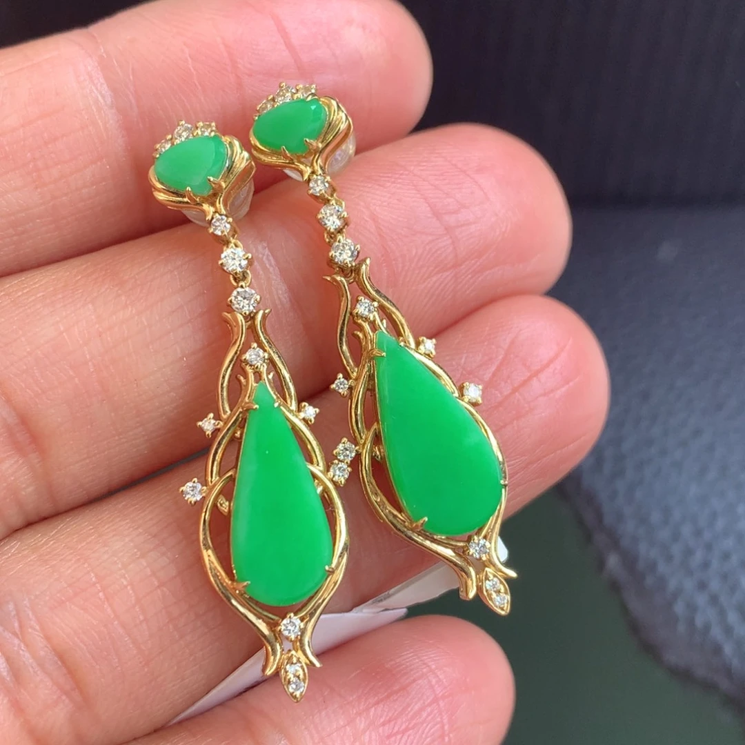 翡翠颈饰18K金镶嵌上新