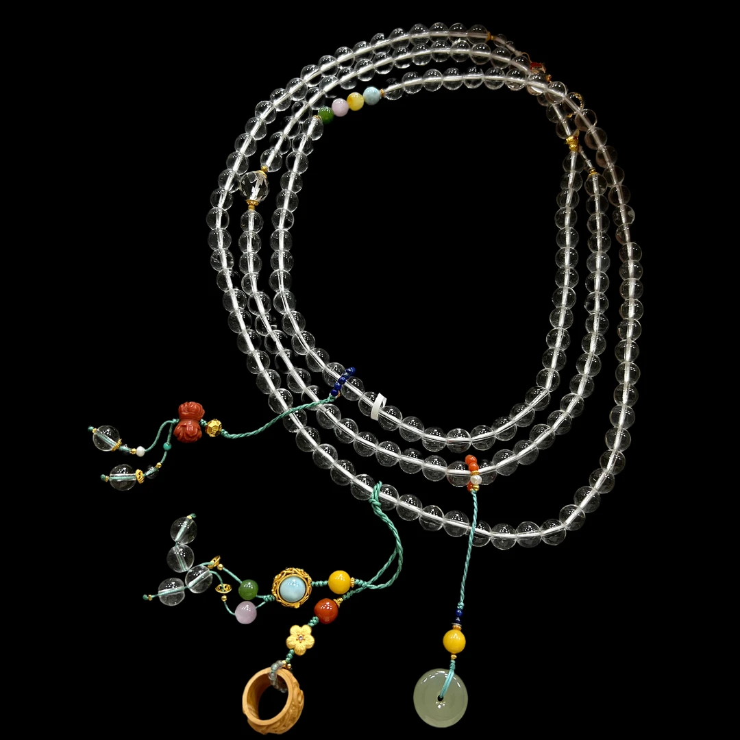 7926白水晶斜挎链孤品