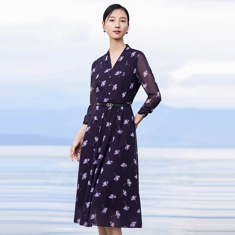 【婷婷专属】【浪漫优雅】商场同款印花碎花连衣裙女2025秋季季新款