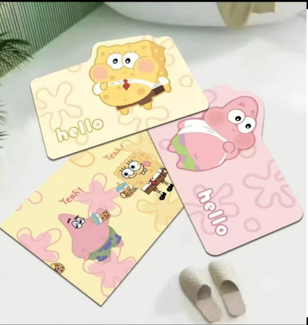 【拍一发三】海绵宝宝吸水防滑脚垫卡通可爱垫吸水防滑