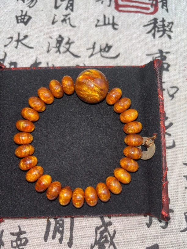 A939 金丝楠转运算盘珠手串