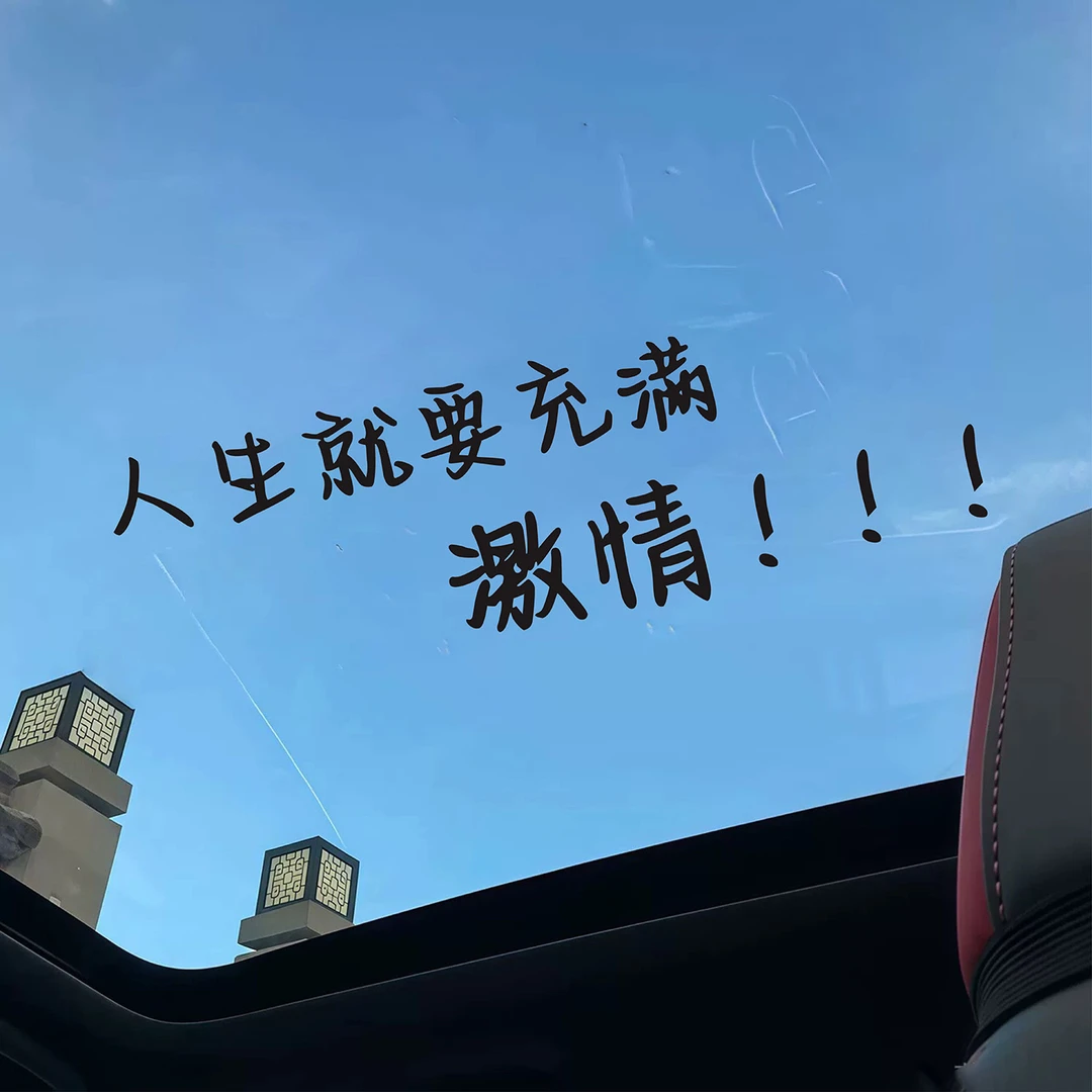 人生就要充满激情文字车贴天窗个性装饰后挡风玻璃装饰汽车贴纸