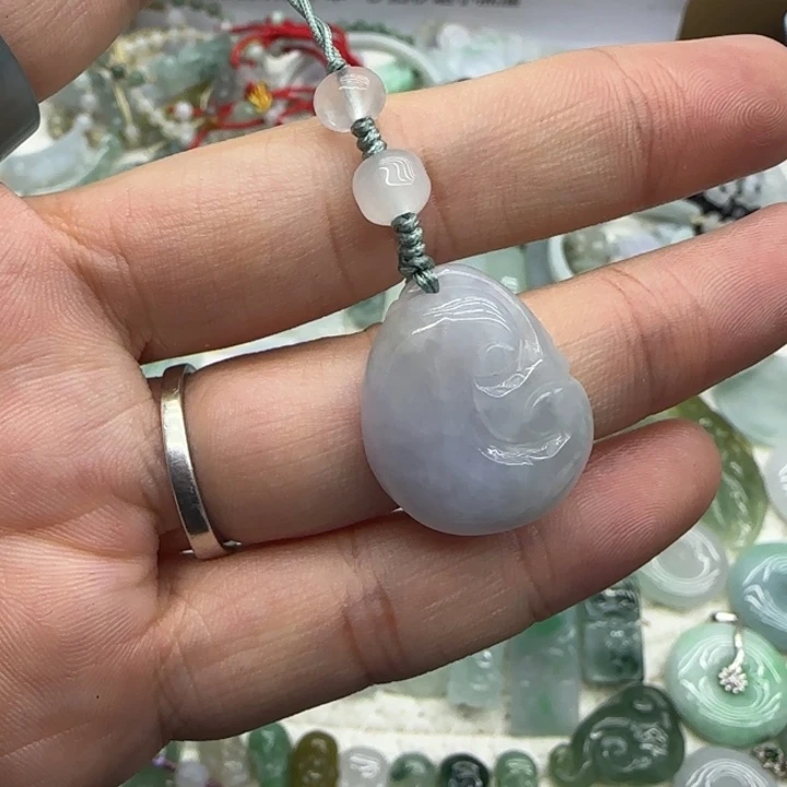 翡翠未镶嵌手链如意手机扣