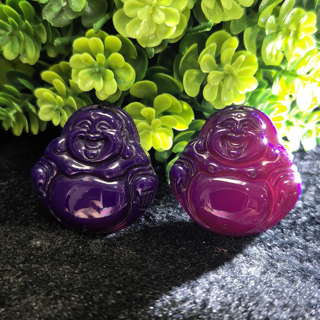 S8072紫藤紫苓芝玛瑙紫佛公吊坠-配绳-多样性发货只发一件