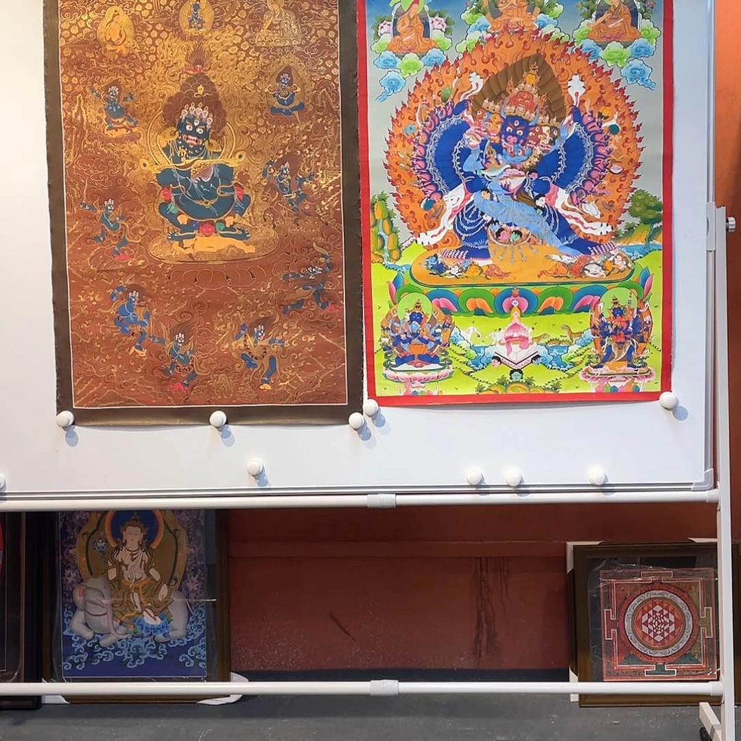 装裱画子*鱼60×80宝帐大威德纯手绘共两幅