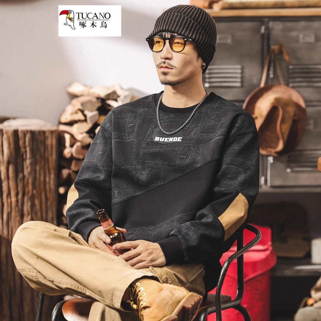 TUCANO/啄木鳥美式复古重磅卫衣秋季2025新款潮牌宽松长袖休闲