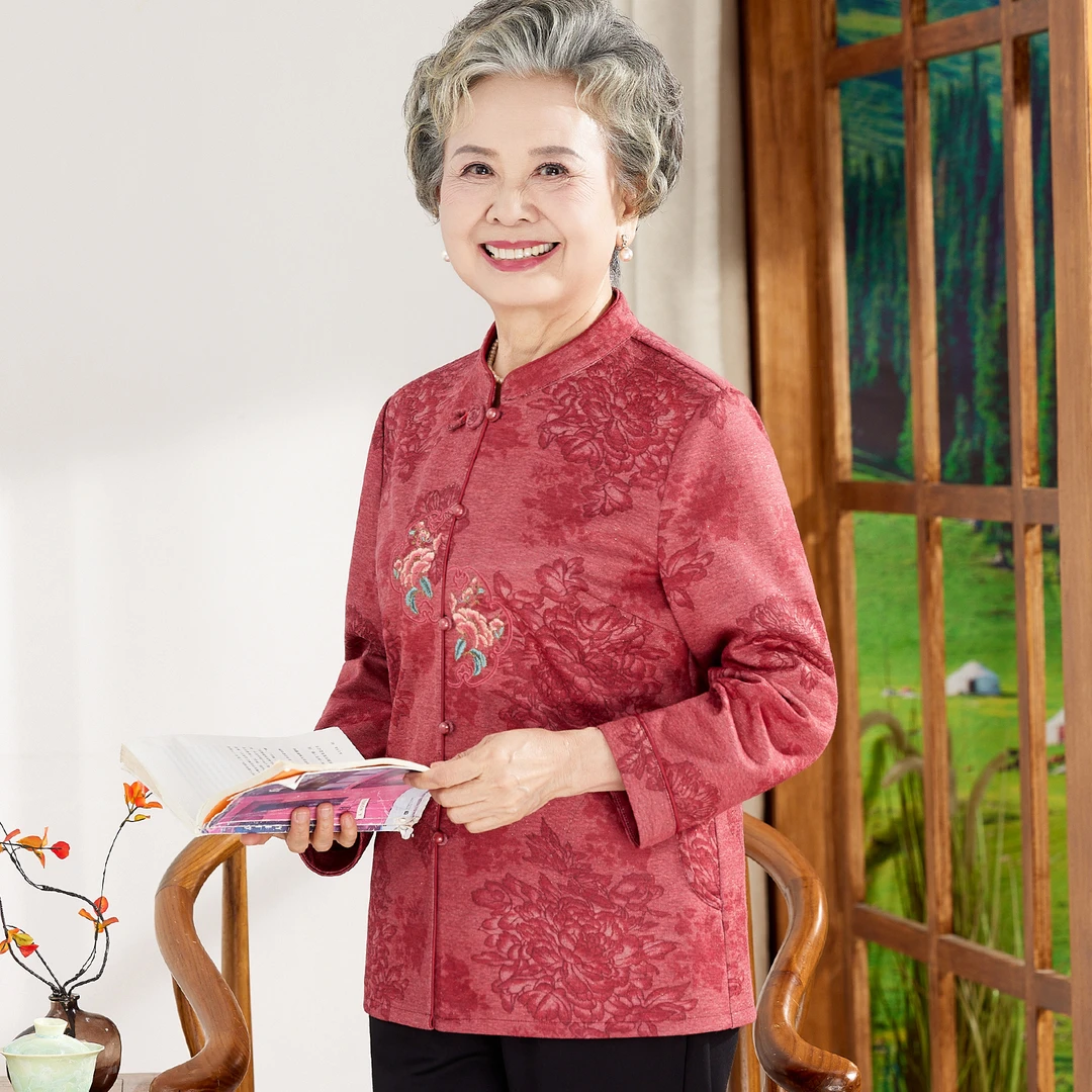 老年人秋装女马甲开衫婆婆妈妈春秋天新中式唐装背心老太太衣服女