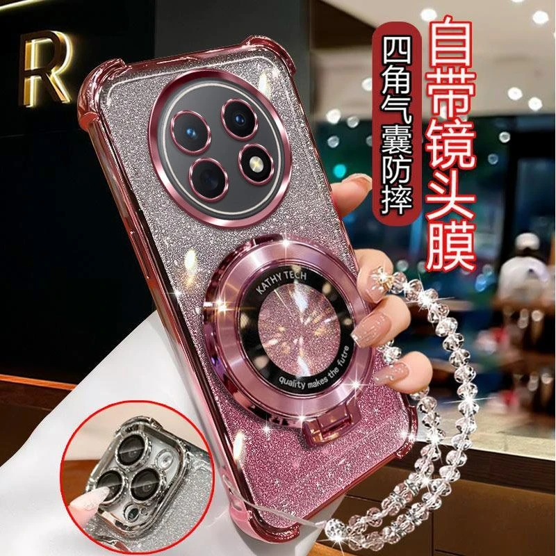 气囊防摔华为畅享60X手机壳STGAL00高质量镜头全包闪粉CD支架轻奢