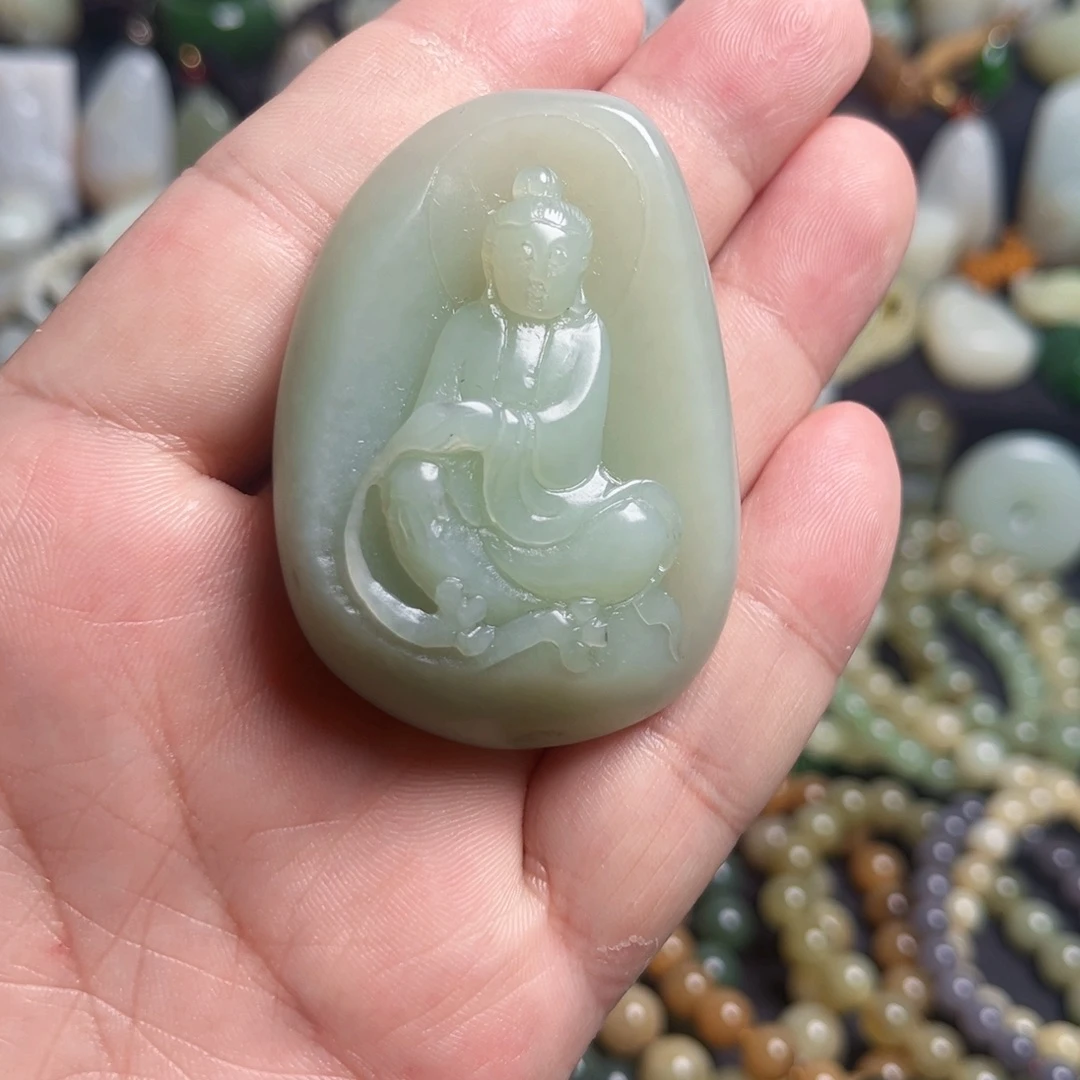 和田玉未镶嵌吊坠(不含链)