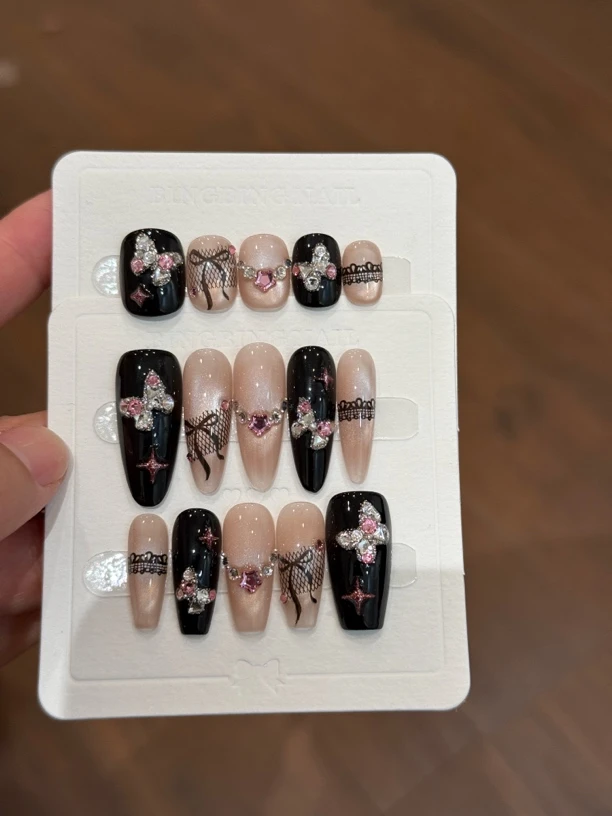「魅惑蝴蝶」冰冰Nail手工穿戴甲新款甜酷辣妹美甲