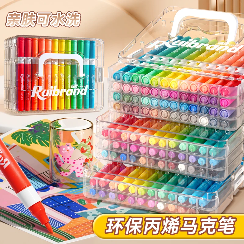 画家说环保丙烯马克笔易可洗套装美术生专用高颜值不透色可叠色48
