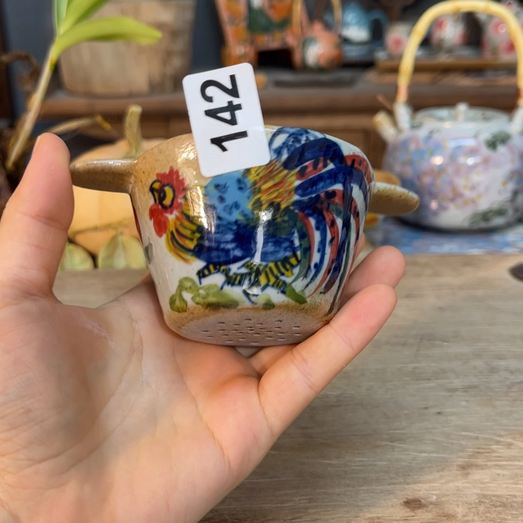 壶素浅陶瓷手工手绘